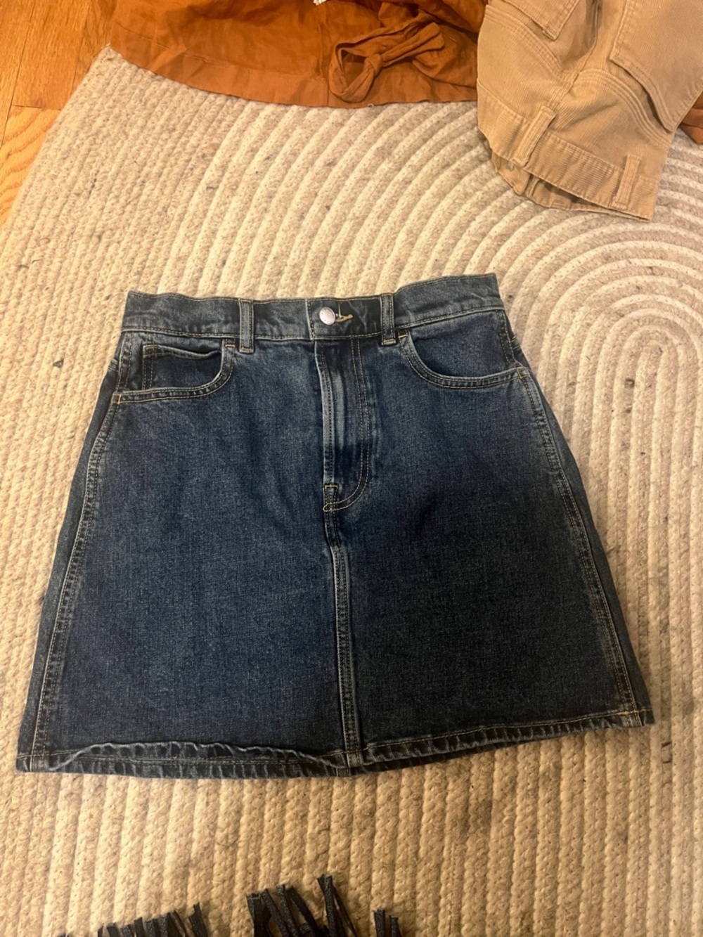 Everlane a-line denim mini skirt